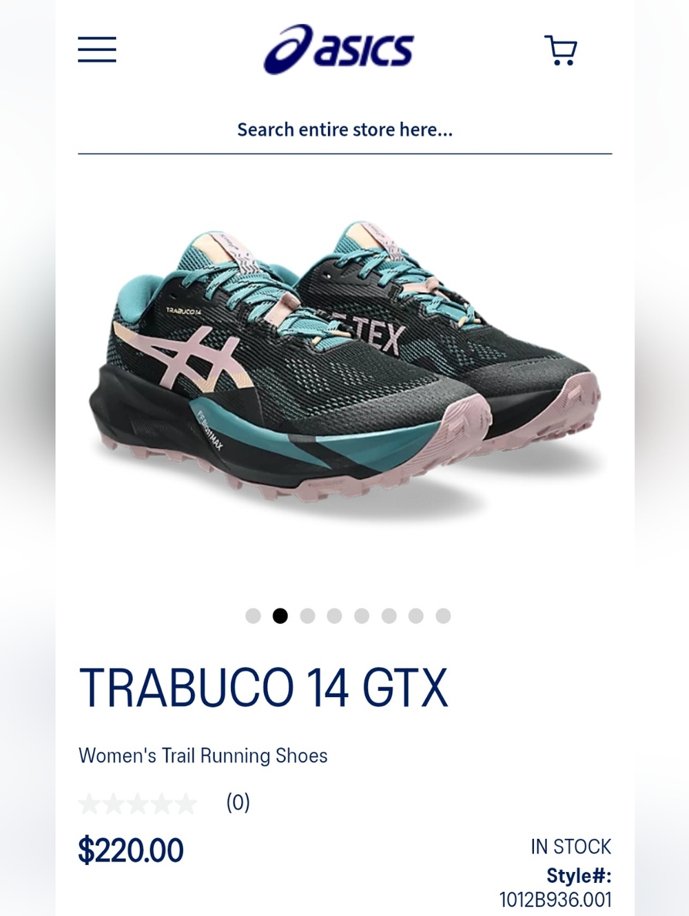 ASICS Trabuco 14 GTX Women's Trail Shoes - Black, Teal, Pink